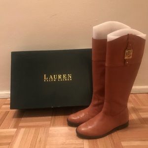Ralph Lauren Jaden Tan Leather Boots Size 7B